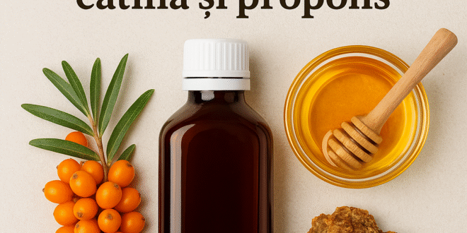 Sirop naturist pentru imunitate cu miere, cătină și propolis